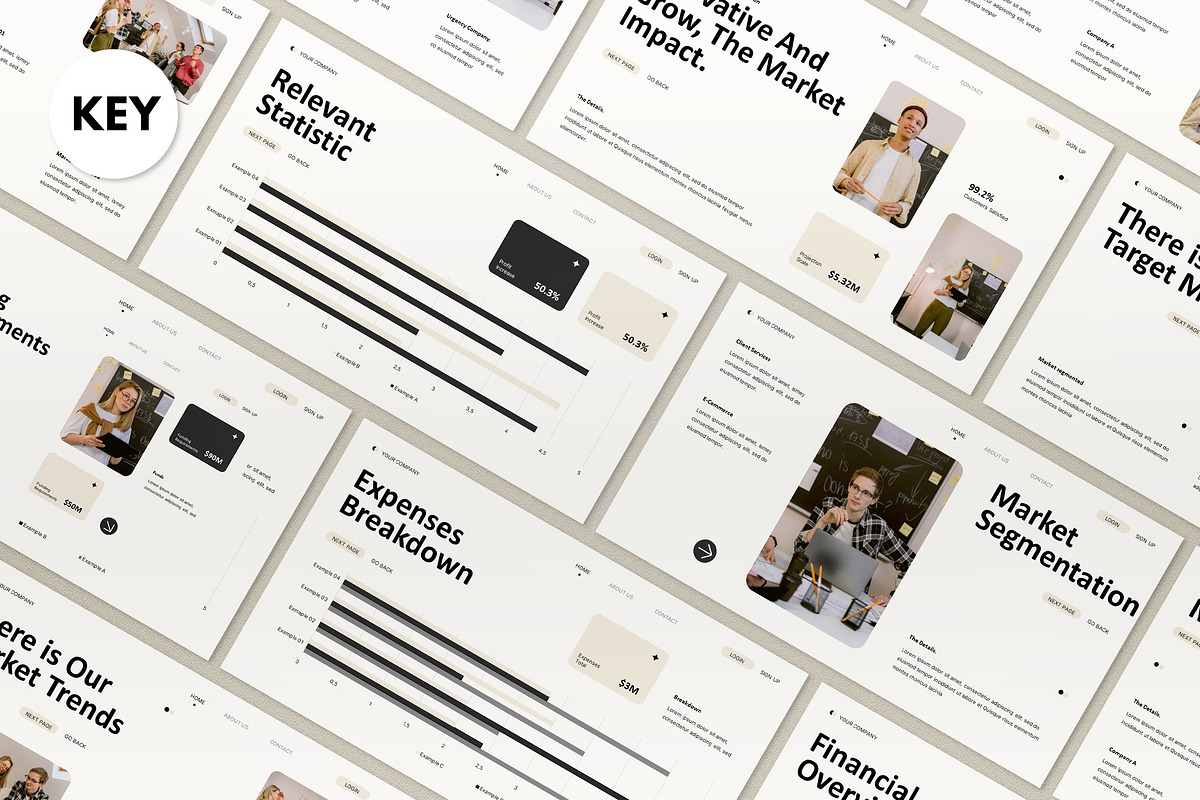 White Modern Pitch Deck Keynote, a Presentation Template by graphicook (Photo 2 of 8)