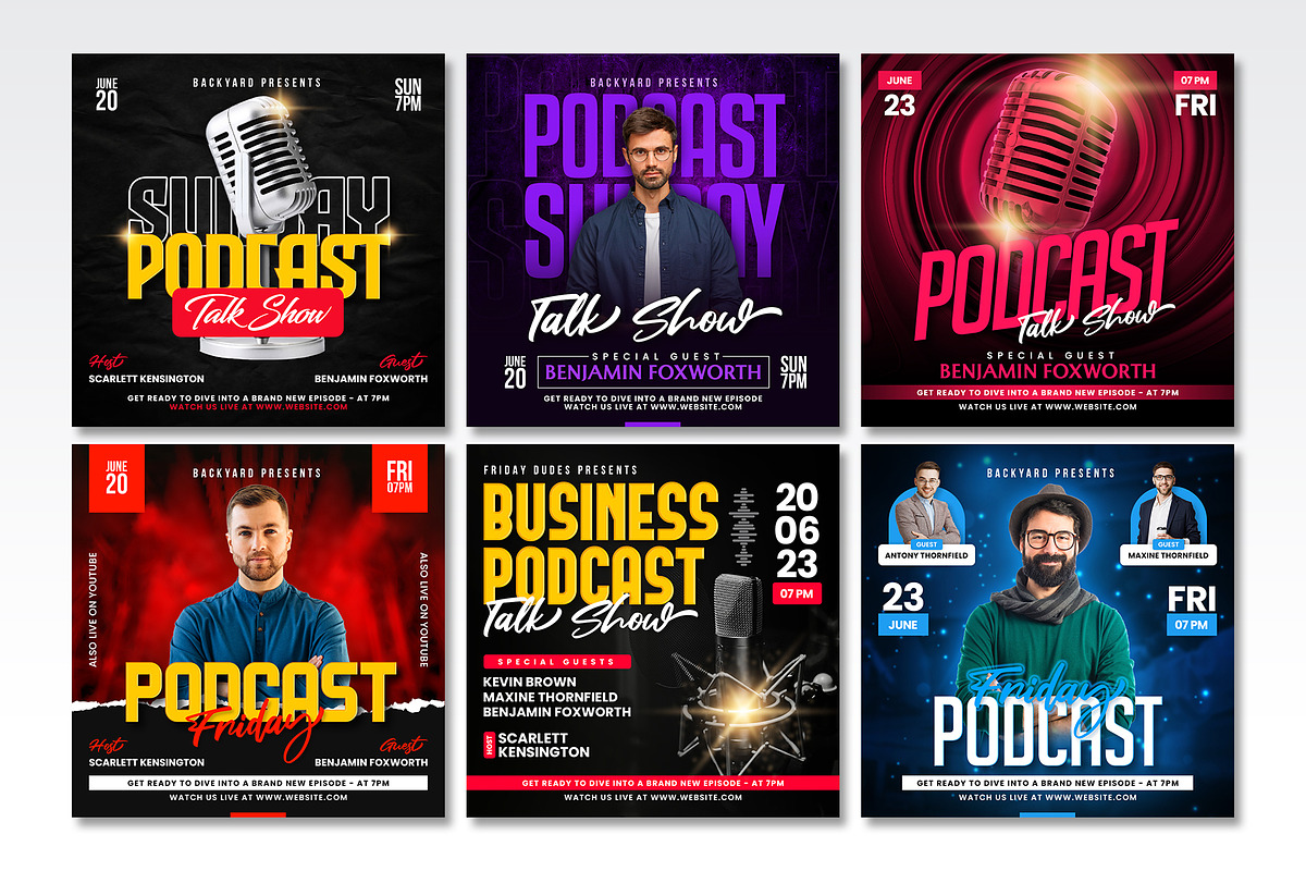 Podcast Instagram Post Template, a Social Media Template by Showrov