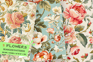 Seamless Vintage Romance Floral