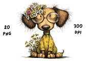 Whimsical Floral Dachshund, Cute Dog, an Animal Illustration by GiraffeCreative (Thumbnail 10 of 20)