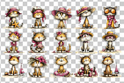 Beach Cat PNG Clipart Watercolor, a Seasonal Illustration by Nicolle's Colorful Art (Thumbnail 3 of 4)