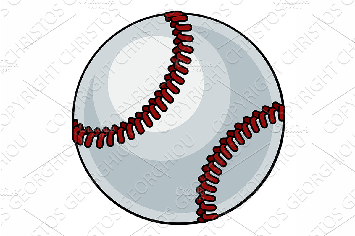 Baseball Ball Cartoon Sports Icon, a Sport Illustration by Christos Georghiou