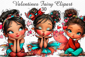 Valentines Fairy Clipart, an Illustration by Craft Nest