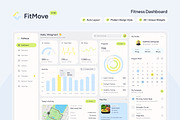 FitMove - Fitness Dashboard, an UI Kit Template by peterdraw (Thumbnail 1 of 7)