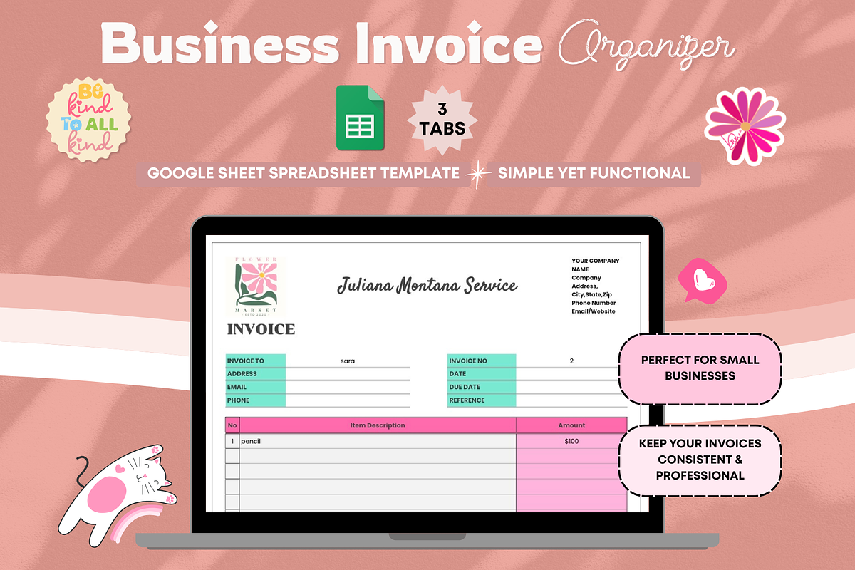 Business Invoice Organizer Sheets, a Stationery Template by bellaROSEworkshop (Photo 3 of 6)
