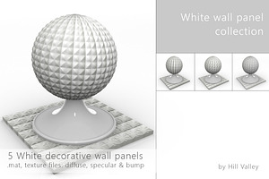 5 White wall panels/tiles, a Textures & Material 3D Model by DutchDigitalDesign