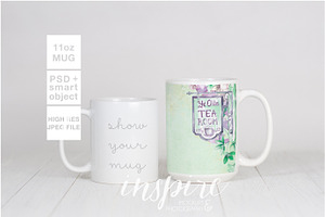 11oz and 15oz Comparision Mug Mockup