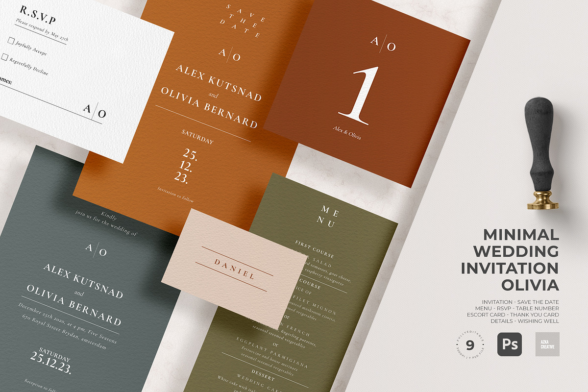 Minimal Wedding Invitation - Olivia, an Invitation Template by Azka Creative (Photo 1 of 4)
