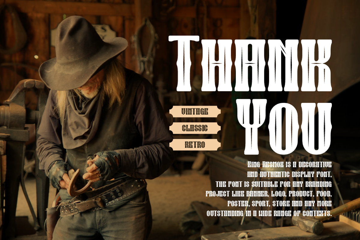 King Resmox - Western & Vintage Font, a Serif Font by QR Design Studio (Photo 8 of 8)