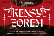 Kensy Zorem Typeface, a Blackletter Font by alit design (Thumbnail 1 of 20)