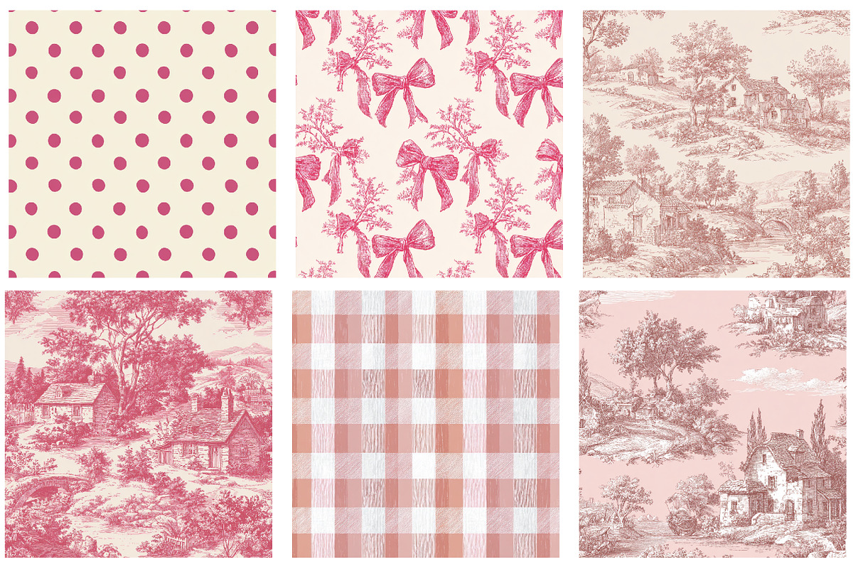 French Toile De Jouy Seamless Patter, a Pattern Graphic by DreamArtGraphic (Photo 4 of 4)