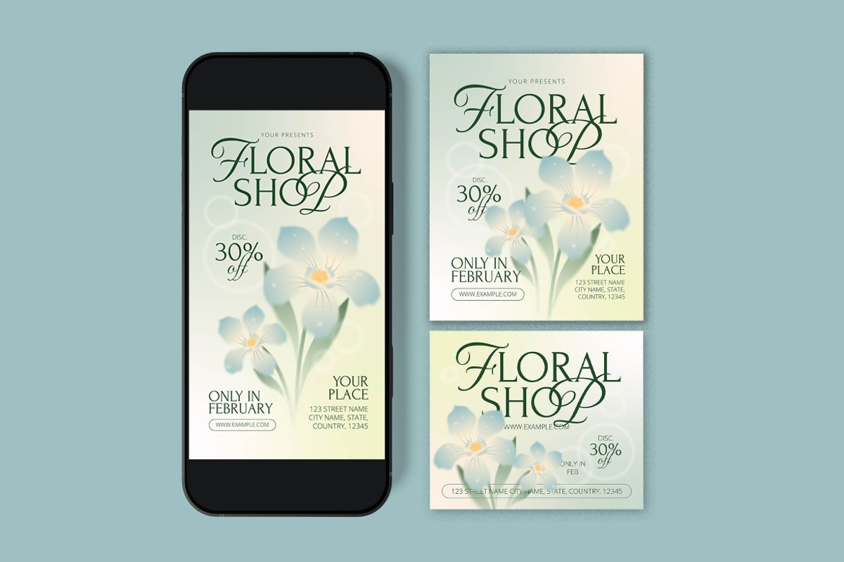 Floral Shop Promo Flyer, a Flyer Template by graphicook (Photo 3 of 3)