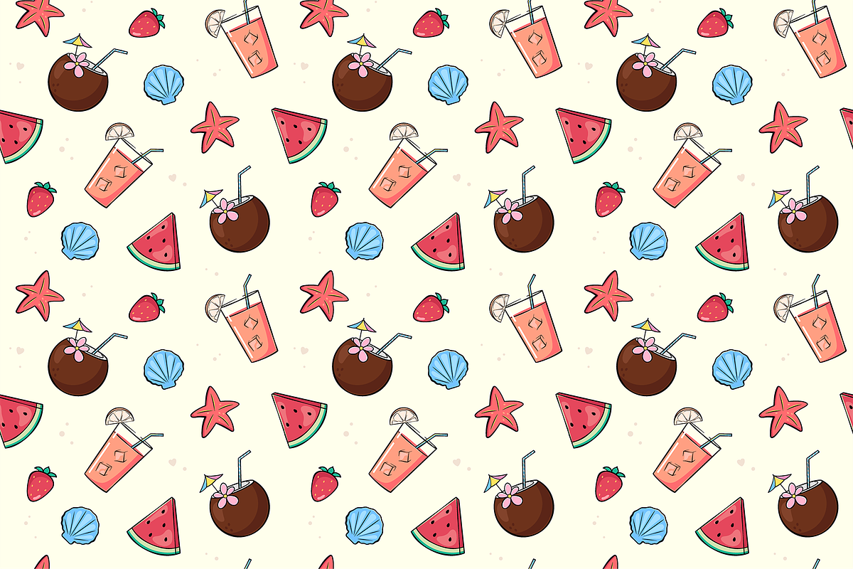 Summer beach pattern, an Illustration by Cmeree (Photo 2 of 3)