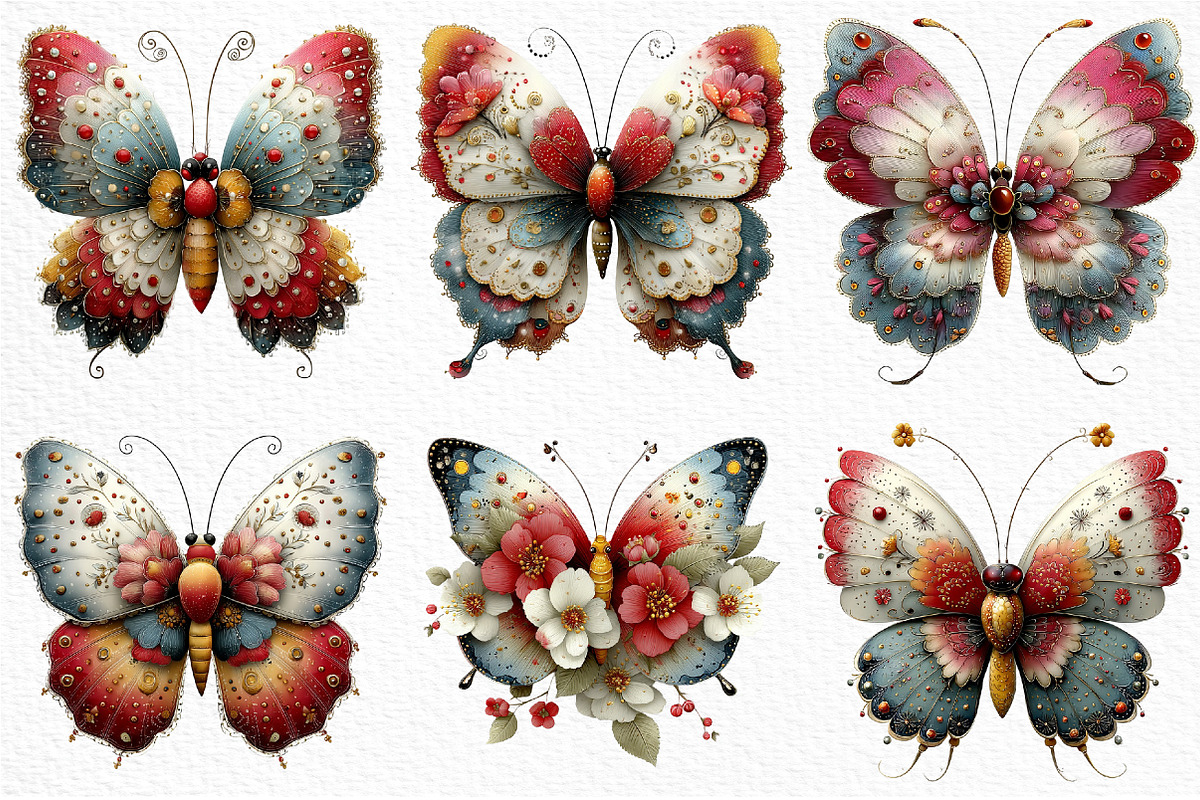 Whimsical Spring Butterfly Clipart, an Illustration by Craft Nest (Photo 5 of 11)