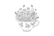 Floral Teacup Line Art Bundle, an Illustration by Gfx_Store (Thumbnail 36 of 51)