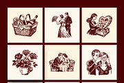 Vintage Valentines Illustration Set, a Person Illustration by Prosymbols (Thumbnail 10 of 10)
