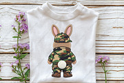 Faux Embroidered Camo Bunny PNG, an Illustration by CraftArtStudio (Thumbnail 3 of 4)
