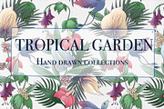 Tropical Garden Pattern Collection, a Wallpaper Graphic by sizileon (Thumbnail 1 of 5)