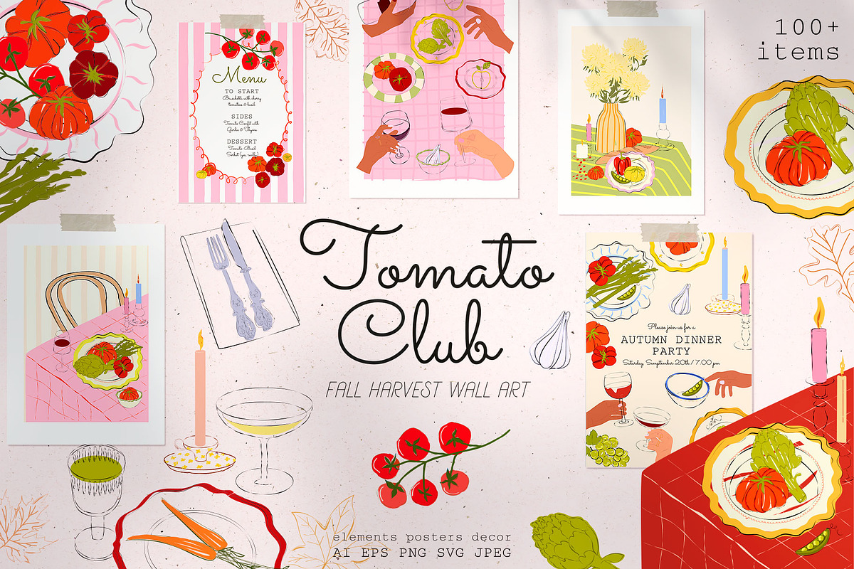 Tomato Club. Fall Harvest Wall Art, a Seasonal Illustration by Mio Buono (Photo 1 of 13)