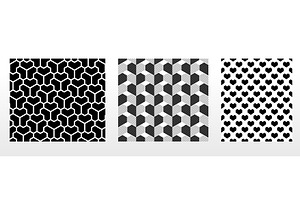 Geometric set of seamless black and, a Pattern Graphic by RODINA