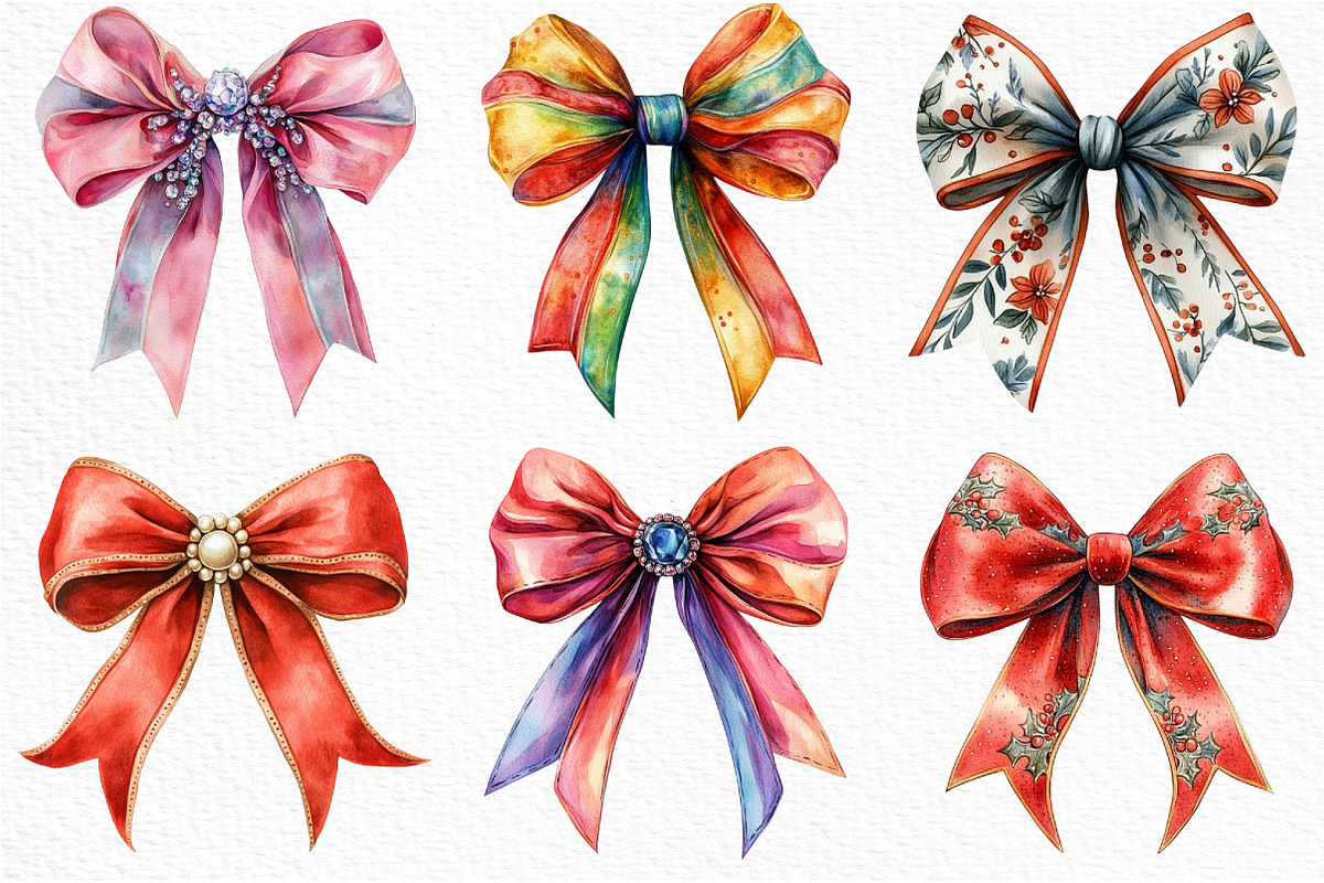Christmas Bow Coquette clipart, an Illustration by Craft Nest (Photo 5 of 6)