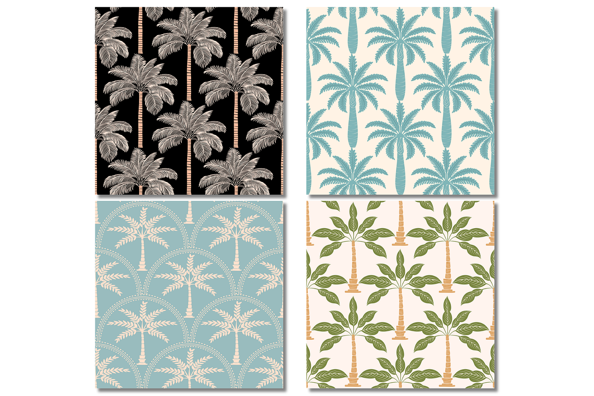 Palm Tree Tropical Seamless Patterns, a Pattern Graphic by wind mill (Photo 2 of 3)