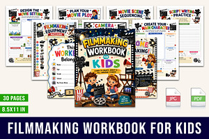Filmmaking Workbook for Kids, a Stationery Template by Designmela01