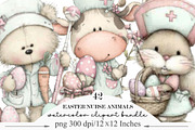 Whimsical Easter Nurse Animals, an Illustration by Designking (Thumbnail 1 of 5)