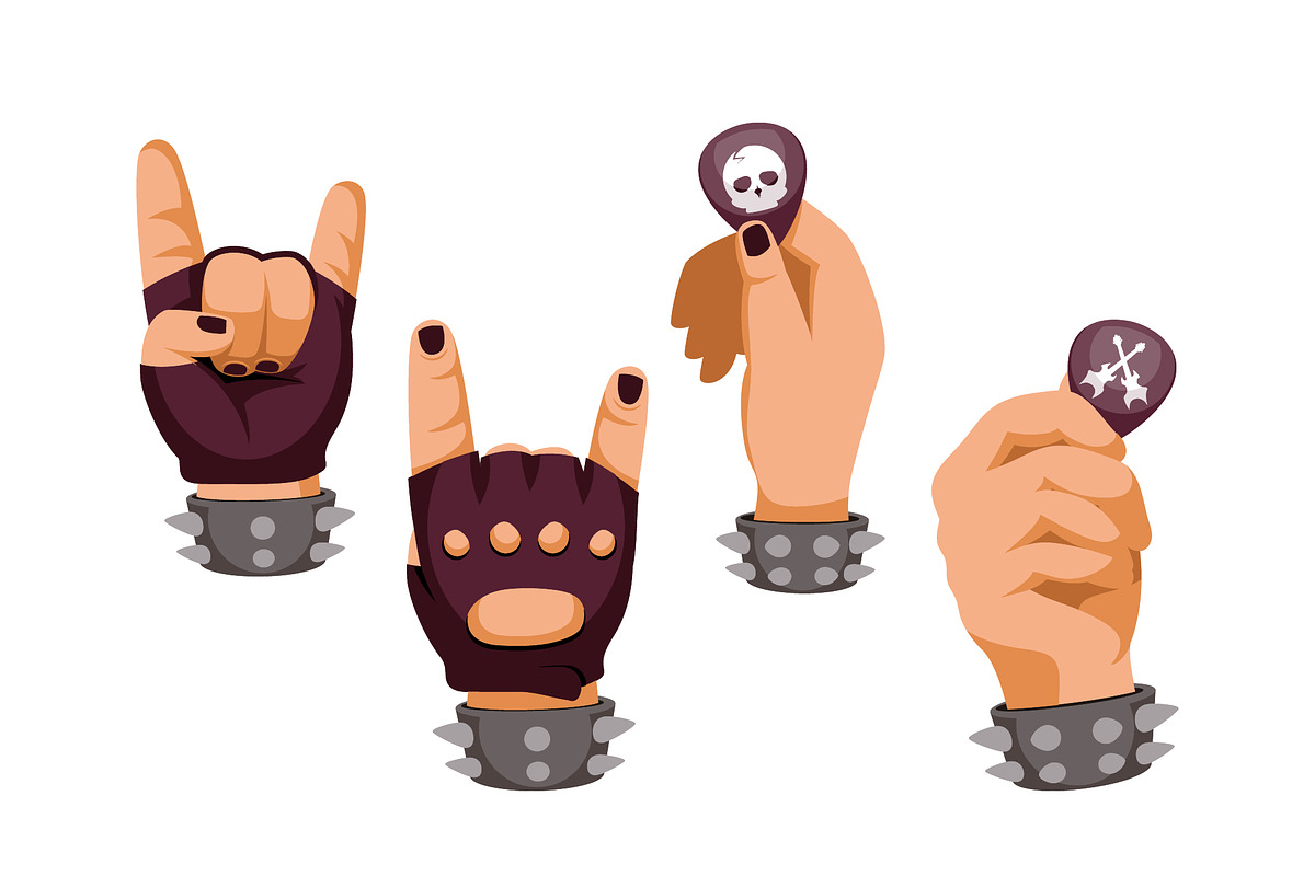 Rock & Heavy Metal Icon Vector Set preview 2