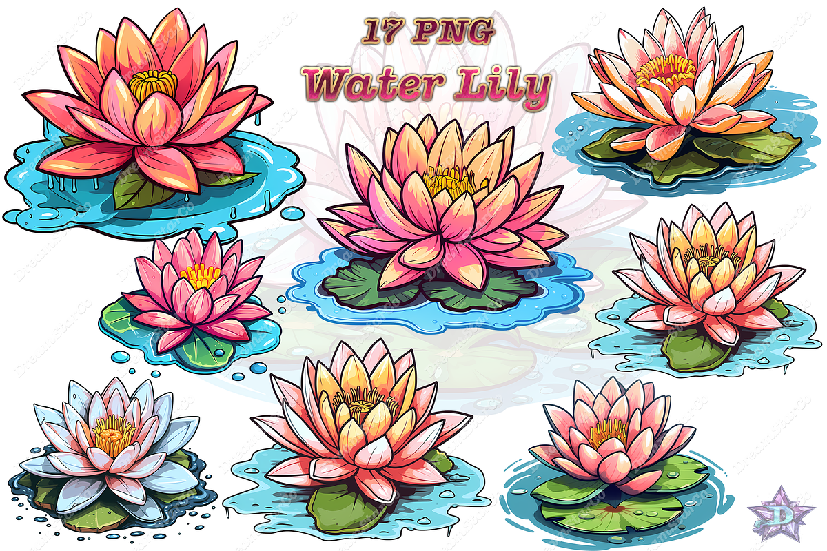 Water Lily Clipart, an Object Graphic by DreamerStarCo (Photo 1 of 6)