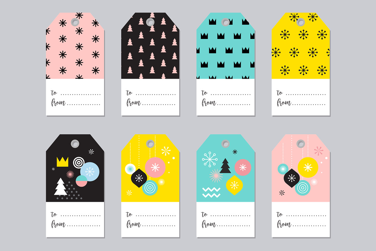 Geometric Christmas graphic set, an Illustration by Marish (Photo 2 of 8)