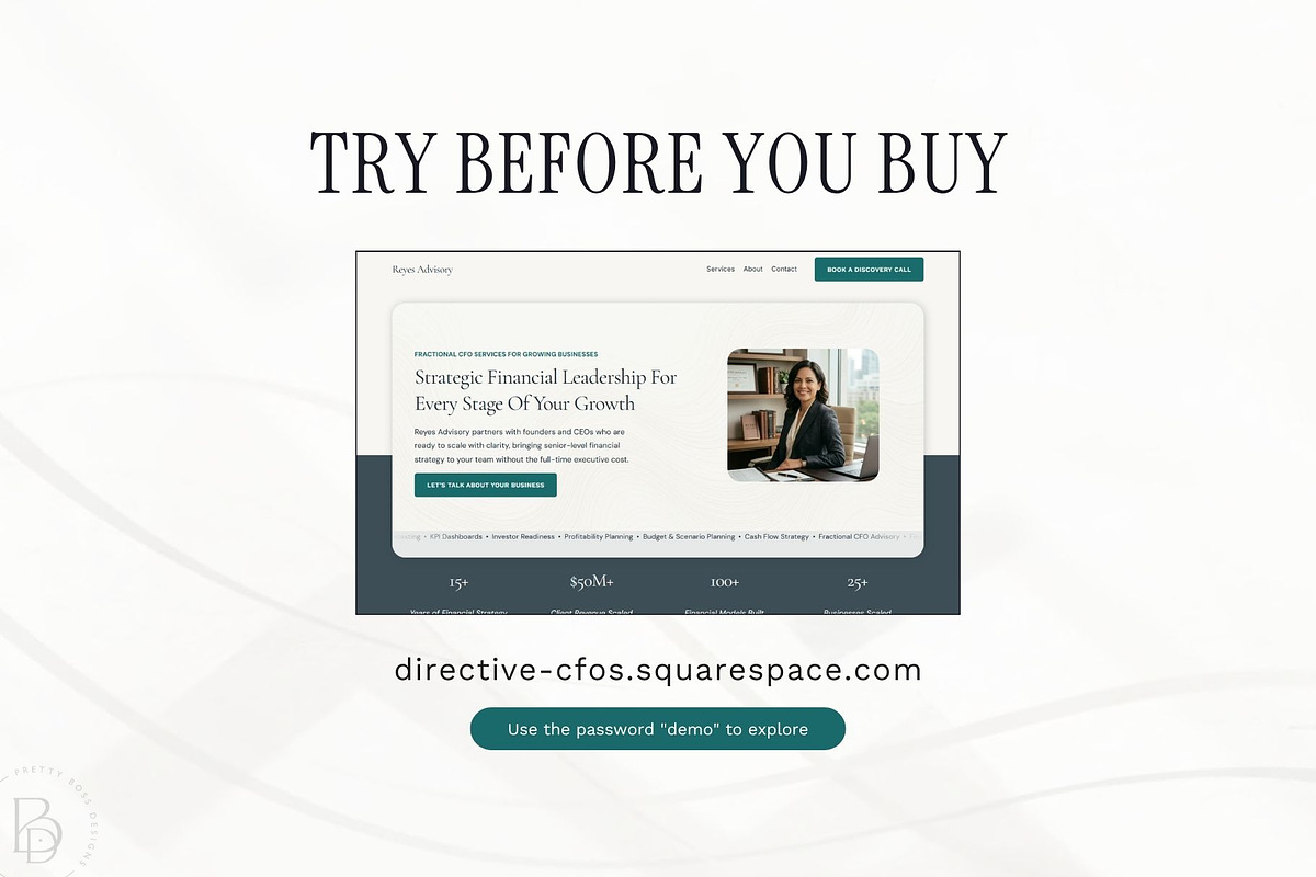Financial Advisor Website Template, a Squarespace Template by Pretty Boss Designs (Photo 6 of 6)