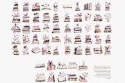 Blush Book Lover Clipart Bundle, a Decorative Illustration by Patishop Art (Thumbnail 14 of 14)