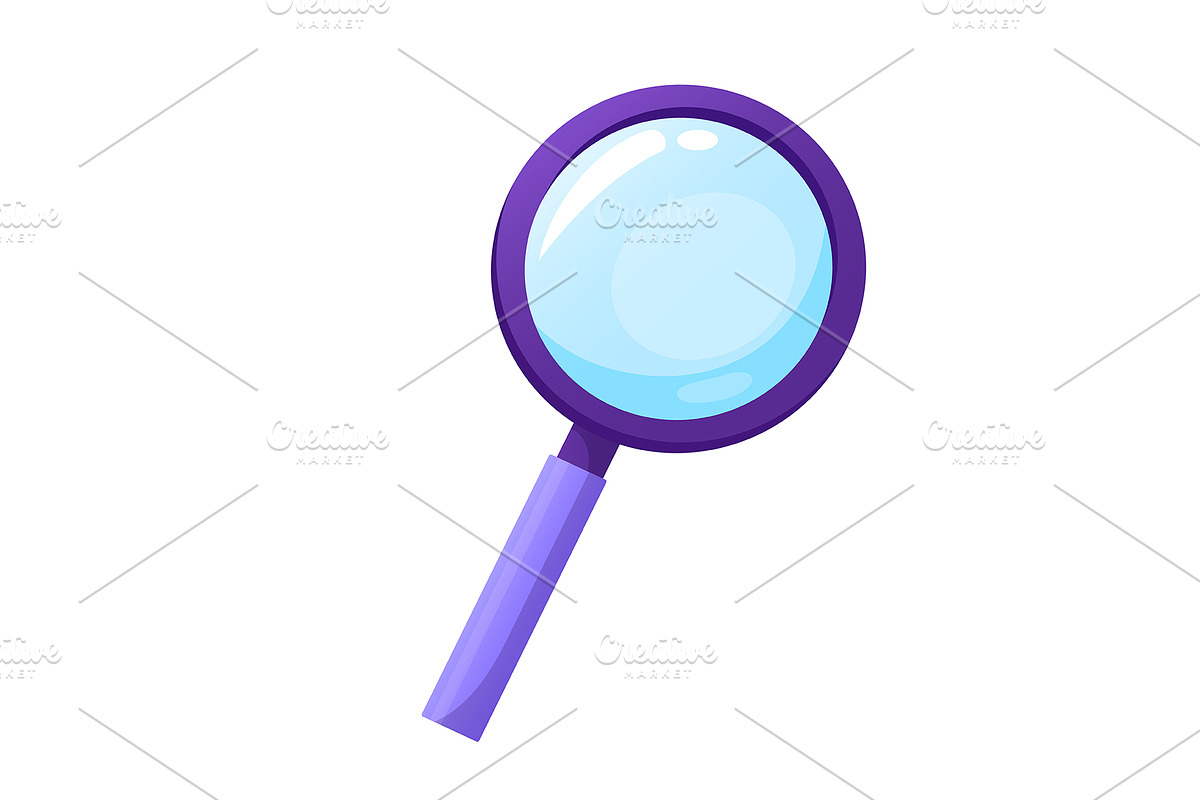 Magnifying glass  ector cartoon icon, an Education Illustration by Elen_Art