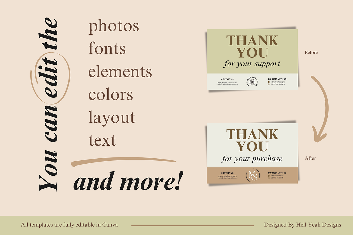 Chic Thank You Cards Templates, a Card Template by Hell Yeah Designs (Photo 5 of 6)
