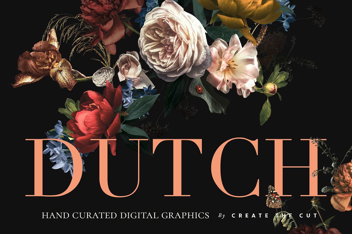 Vintage Floral Clip Art - Dutch, an Illustration by Create The Cut (Photo 1 of 12)