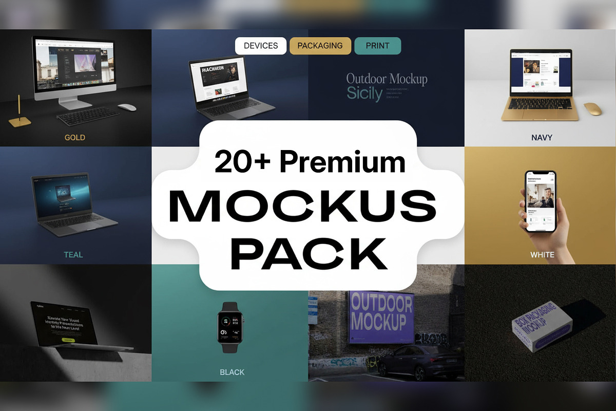 20+ Premium Device Mockup Pack, an iPhone Mockup by SyalUIUX