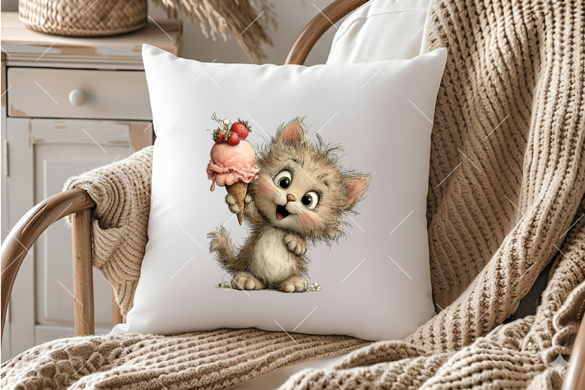 Cute Strawberry Cat PNG Clipart, an Illustration by OK Design (Photo 5 of 6)