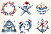 Merry Maritime Christmas Clipart, an Illustration by Libby Wishes (Thumbnail 3 of 7)