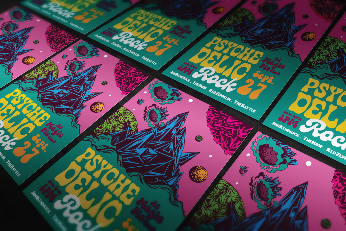 Space Psychedelic Hand Drawn Flyer, a Flyer Template by ashenterprise (Photo 2 of 4)