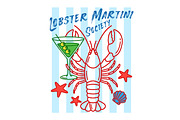 Summer Lobster Martini Society PNG, an Illustration by Canvas Craft (Thumbnail 1 of 6)