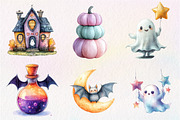 Cute Pastel Spooky Halloween Clipart, an Illustration by CreationArt (Thumbnail 4 of 5)