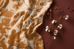 Hand Painted Ocher Flowers