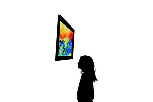 Silhouette of a girl looking at a, an Illustration by Nenahliadava Design