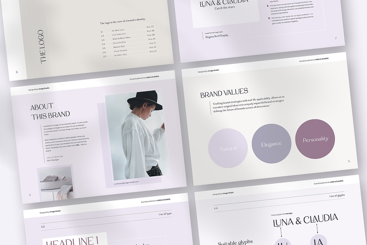 Luna | Brand Guidelines, a Brochure Template by Imagination Area (Photo 2 of 13)