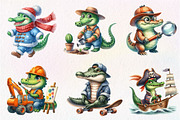 Cute Crocodile Clipart, an Illustration by CreationArt (Thumbnail 4 of 5)