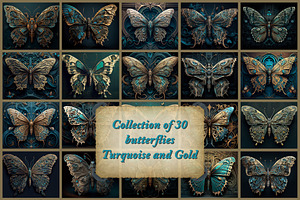 Gold & Emerald Butterfly Collection