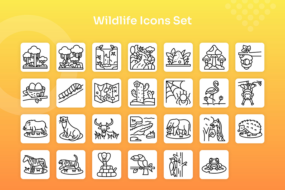 Wildlife Icons Set - Line, an Outline Icon by Kmg Design (Photo 2 of 2)