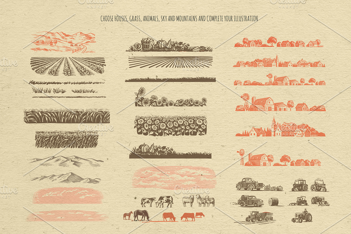 Vintage village vector. Vol2., an Animal Illustration by bioraven (Photo 17 of 18)