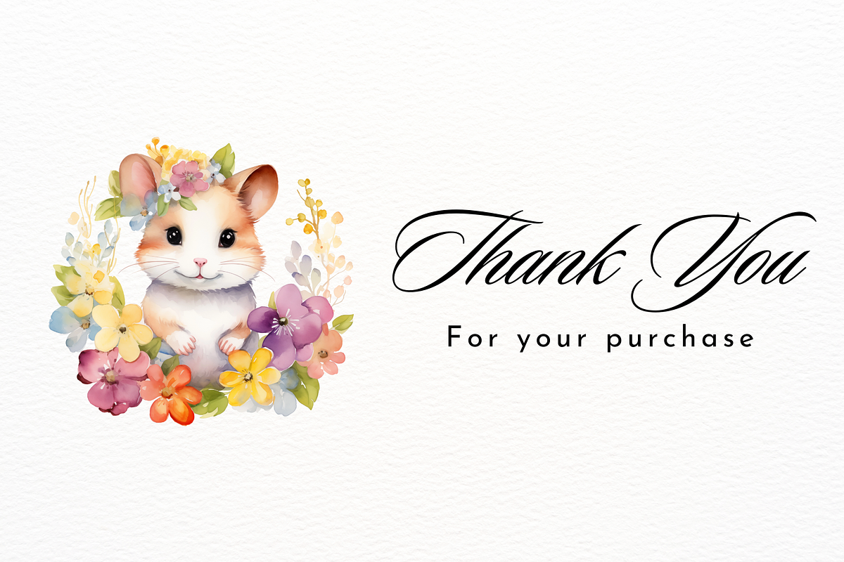 Happy Baby Hamster with Flower, an Animal Illustration by New-School-Wave (Photo 5 of 5)
